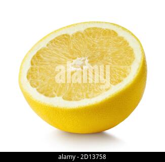 half of yellow grapefruit isolated on white background Stock Photo