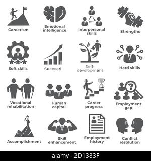 Employment icons set on white background Stock Vector