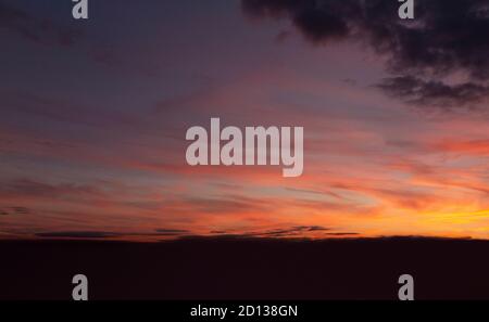 orange red sunset in norfolk Stock Photo