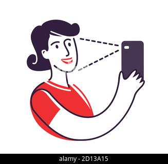 Verification, authentication symbol. Biometric profile concept vector illustration Stock Vector