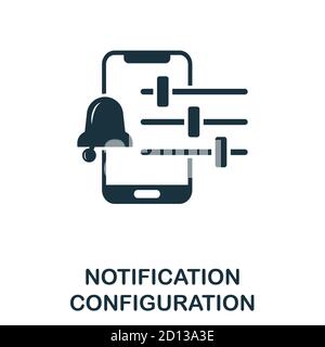 Notification Configuration icon. Simple element from app development collection. Filled Notification Configuration icon for templates, infographics Stock Vector