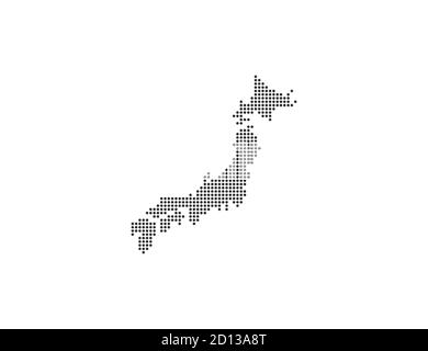 Japan, country, dotted map on white background. Vector illustration. Stock Vector