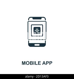 Mobile App icon. Simple element from app development collection. Filled Mobile App icon for templates, infographics and more Stock Vector