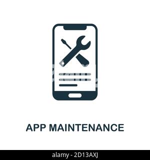 App Maintenance icon. Simple element from app development collection. Filled App Maintenance icon for templates, infographics and more Stock Vector