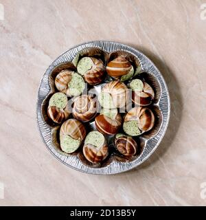 Uncooked Escargots de Bourgogne Stock Photo