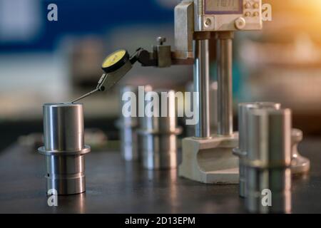 Dial gauge checking depth machine Stock Photo