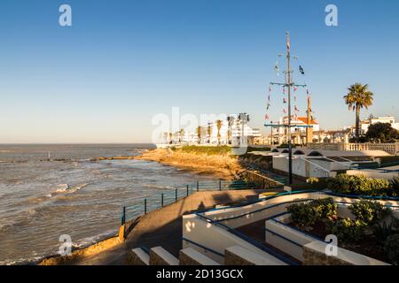 Chipiona, Spain. The promenade or quay close to the lighthouse in this town in Andalucia Stock Photo