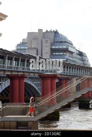 Sampson House (1976) designed by Fitzroy Robinson (demolished 2019). London cityscape, streets and facades, London, United Kingdom. Architect: Various Stock Photo