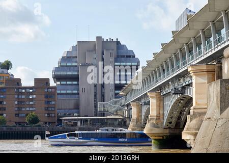 Sampson House (1976) designed by Fitzroy Robinson (demolished 2019). London cityscape, streets and facades, London, United Kingdom. Architect: Various Stock Photo