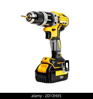 professional cordless hammer drill on white background Stock Photo