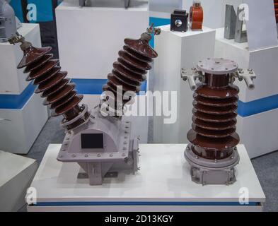 Close-up of high voltage and current transformer Stock Photo