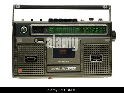 Portable radio cassette player made by the Sharp Corporation, radio cassette  