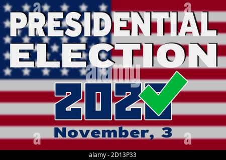 Presidential elections in the United States. The background of a banner of the presidential election in 2020. Voting in the United States of America Stock Photo