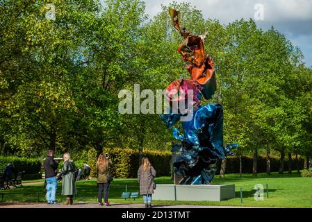 London, UK. 05th Oct, 2020. Arne Quinze, Lupine Tower, 2020 - Frieze Sculpture, the largest outdoor exhibition in London. Work by 12 leading international artists in Regent's Park from 5th October - 18h October in a free showcase. Credit: Guy Bell/Alamy Live News Stock Photo