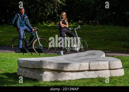 London, UK. 05th Oct, 2020. Sarah Lucas, Sandwich, 2020 - Frieze Sculpture, the largest outdoor exhibition in London. Work by 12 leading international artists in Regent's Park from 5th October - 18h October in a free showcase. Credit: Guy Bell/Alamy Live News Stock Photo