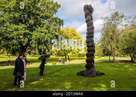 London, UK. 05th Oct, 2020. Kalliopi Lemos, The Plait, 2020 - Frieze Sculpture, the largest outdoor exhibition in London. Work by 12 leading international artists in Regent's Park from 5th October - 18h October in a free showcase. Credit: Guy Bell/Alamy Live News Stock Photo