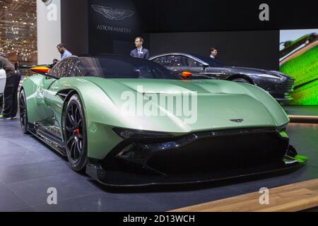 New 800bhp Aston Martin Vulcan unveiled at the Geneva Motor Show 2015, 5th March 2015 Stock Photo