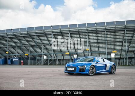 Audi R8 during a photoshoot at Rockingham Motor Speedway, 12st June 2016 Stock Photo