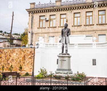 BAKHCHISARAY / CRIMEA - NOVEMBER 04, 2017: Monument to Alexander Pushkin in Bakhchisaray, Crimea Stock Photo