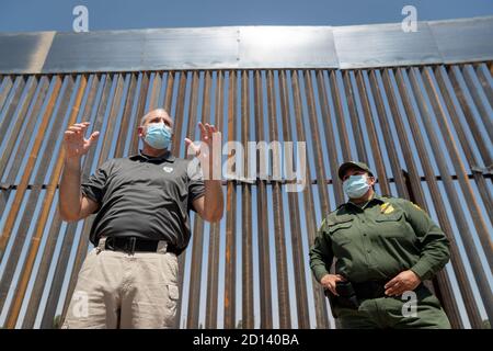 U.S. Customs and Border Protection Acting Commissioner Mark Morgan tours completed sections of the border wall along with U.S. Border Patrol Sector Chief Gloria I. Chavez and other senior Border Patrol officials during a visit to El Paso, Texas, August 26, 2020. CBP Stock Photo