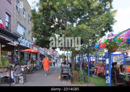 Charrito's Restaurant outdoor dining in Hoboken, New Jersey, United States, USA Stock Photo