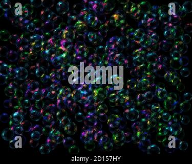 Background of multicoloured solid bubbles in marble style reflecting light Stock Photo