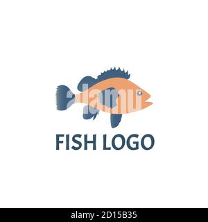 Fish logo template. Colorful fish icon on a white background. Vector EPS10 Stock Vector