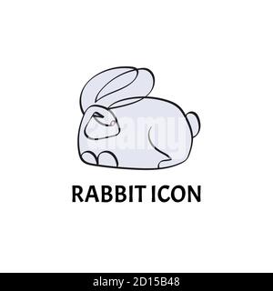 Rabbit logo template. Colorful rabbit icon on a white background. Vector EPS10 Stock Vector