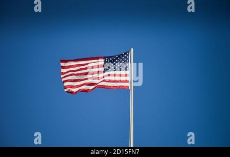 Flag of the United States of America, middle, Berlin, Germany, Fahne der Vereinigten Staaten von Amerika, Mitte, Deutschland Stock Photo