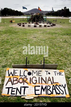 Aboriginal Tent Embassy In Front Of The Old Parliament House. Canberra ...