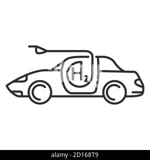 Car hydrogen filling icon. Fuel cell car.Vehicle refueling. Stock Vector