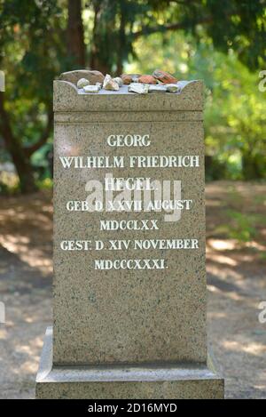 Grave, Georg Friedrich Wilhelm Hegel, Dorotheenstaedtischer cemetery, Chausseestrasse, middle, Berlin, Germany, Grab, Dorotheenstaedtischer Friedhof, Stock Photo