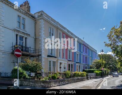 Row of terrace houses in Plymouth Devon Stock Photo