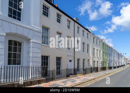 Row of terrace houses in Plymouth Devon Stock Photo