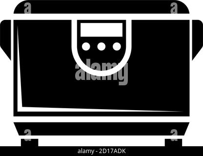 Multicooker, Kitchen Multi Cooker Machine. Flat Vector Icon illustration. Simple black symbol on white background. Multicooker, Kitchen Multi Cooker s Stock Vector