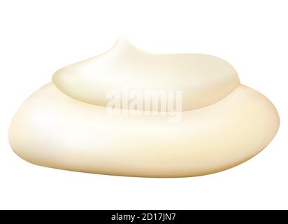 Mayonnaise sauce isolated on white background. Realistic whipped sour sauce vector illustration Stock Vector