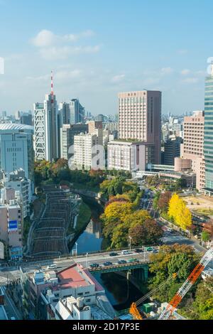 Cityscape around the Ochanomizu station at Chiyoda Tokyo Japan. Stock Photo