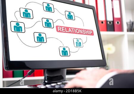 Relationship concept shown on a computer screen Stock Photo