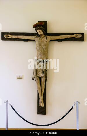 Cristo crucificado, siglo XIII, museo de la basílica de Santa Eufrasia, Porec, - Parenzo-, peninsula de Istria, Croacia, europa Stock Photo