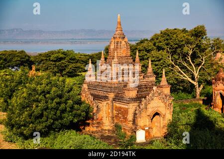 Pagodas and temples of Bagan in Myanmar, formerly Burma, a world heritage site in Asia