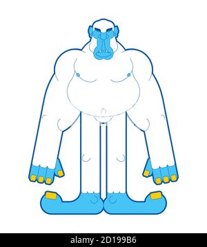 Yeti white. Bigfoot isolated. Abominable snowman. sasquatch vector ...