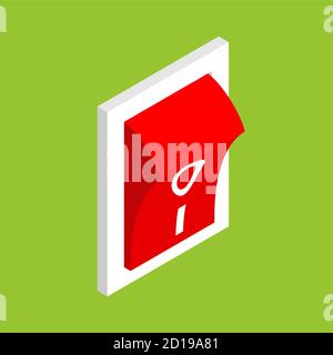 Switch isolated isometric. toggle vector illustration. Control button Stock Vector