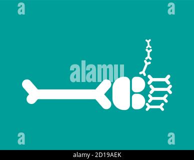 Thumbs up bone. Skeleton hand. vector illustration Stock Vector