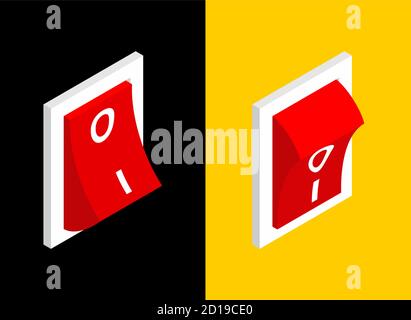 Switch isolated isometric. toggle vector illustration. Control button Stock Vector