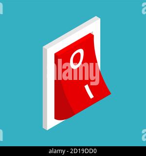 Switch isolated isometric. toggle vector illustration. Control button Stock Vector