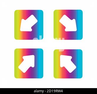 Arrows icons set. rainbow print design guides, arrows isolated Stock Vector