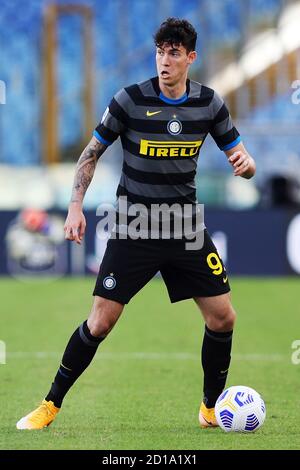 Alessandro Bastoni of Internazionale in action during the Italian championship Serie A football match between SS Lazio and FC Internazionale on Octobe Stock Photo
