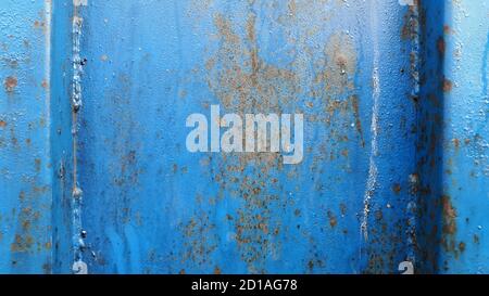 Antique blue metal. Painted metal surface. Vintage background Stock Photo