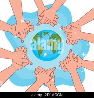 Global handswashing day and hands washing with soap bubbles vector ...