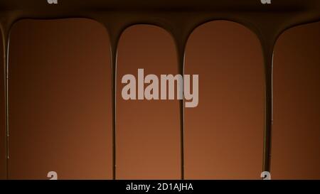 Dripping melted chocolate on soft background, abstract background Stock Photo